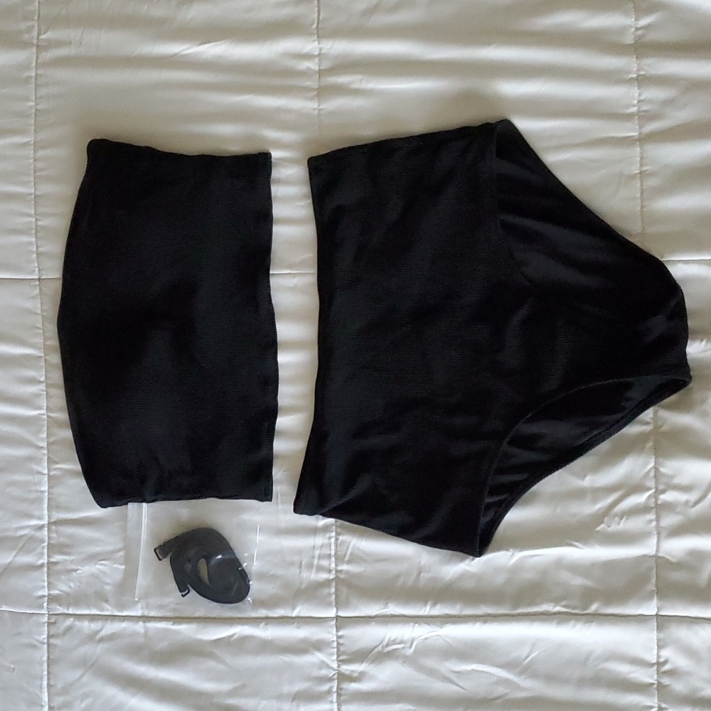 Aerie Medium Black Ribbed Bikini
